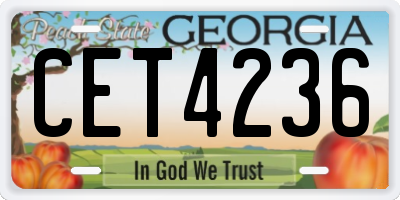 GA license plate CET4236