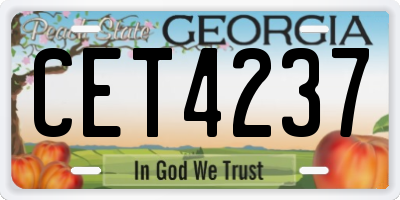GA license plate CET4237
