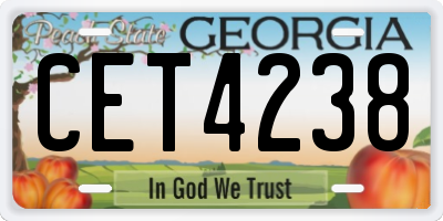 GA license plate CET4238