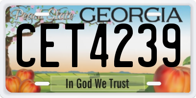 GA license plate CET4239
