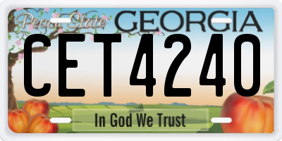 GA license plate CET4240