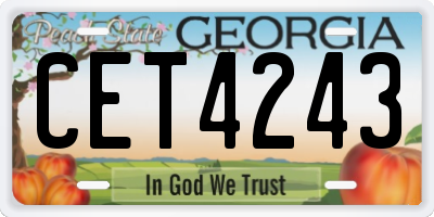 GA license plate CET4243