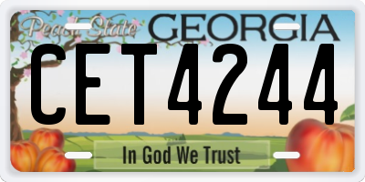 GA license plate CET4244
