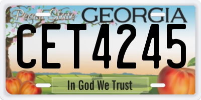 GA license plate CET4245