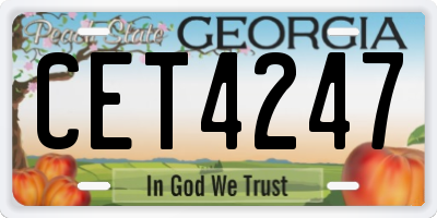 GA license plate CET4247