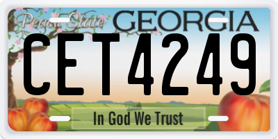 GA license plate CET4249