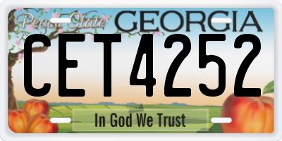 GA license plate CET4252
