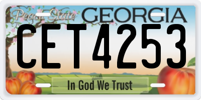 GA license plate CET4253