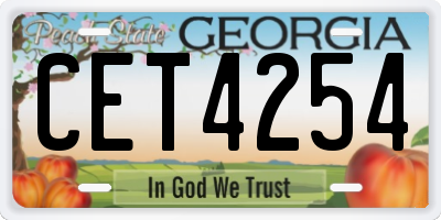 GA license plate CET4254