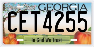 GA license plate CET4255