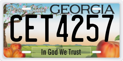 GA license plate CET4257