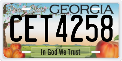 GA license plate CET4258