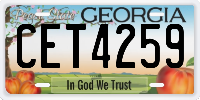 GA license plate CET4259