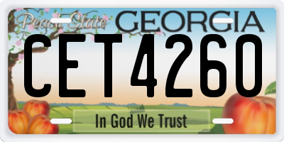 GA license plate CET4260