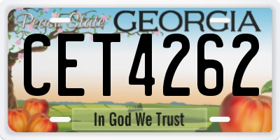 GA license plate CET4262