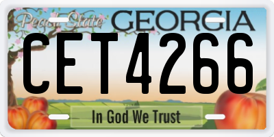GA license plate CET4266