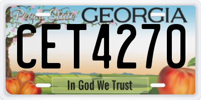 GA license plate CET4270