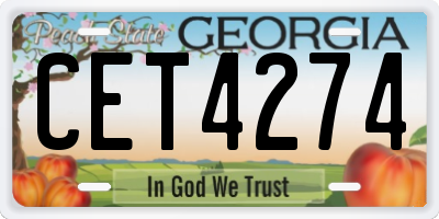 GA license plate CET4274