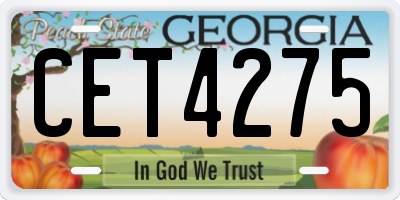 GA license plate CET4275