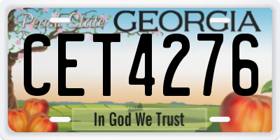 GA license plate CET4276
