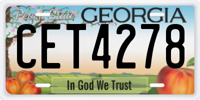 GA license plate CET4278