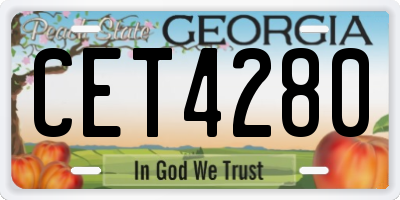 GA license plate CET4280