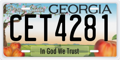 GA license plate CET4281
