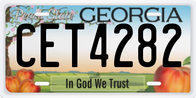 GA license plate CET4282