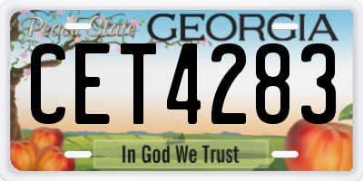 GA license plate CET4283