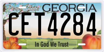 GA license plate CET4284