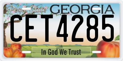 GA license plate CET4285