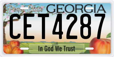 GA license plate CET4287