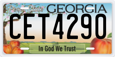 GA license plate CET4290