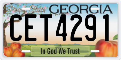 GA license plate CET4291
