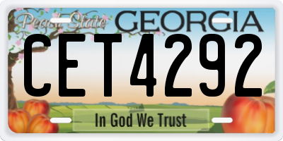GA license plate CET4292