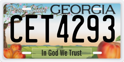 GA license plate CET4293