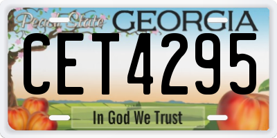 GA license plate CET4295