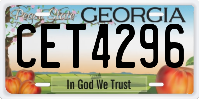 GA license plate CET4296