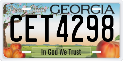 GA license plate CET4298