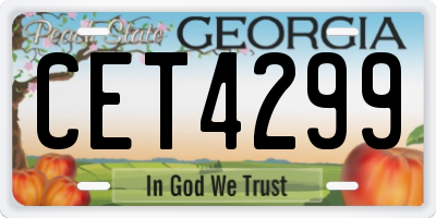 GA license plate CET4299