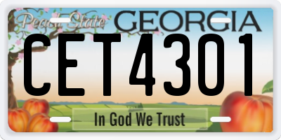 GA license plate CET4301