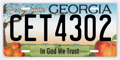 GA license plate CET4302
