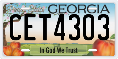 GA license plate CET4303