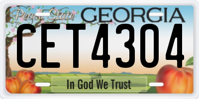 GA license plate CET4304