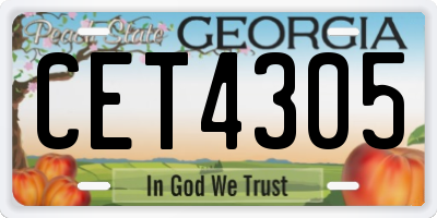 GA license plate CET4305