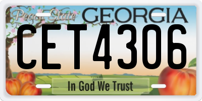 GA license plate CET4306