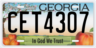 GA license plate CET4307