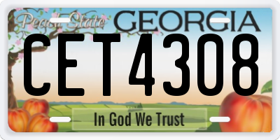 GA license plate CET4308