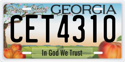 GA license plate CET4310