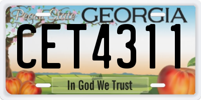 GA license plate CET4311